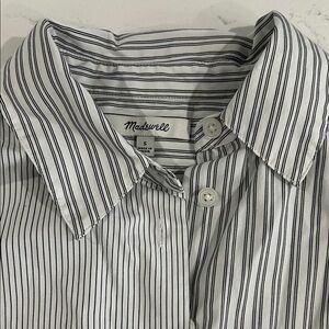 Madewell Women's Black and White Striped Blouse